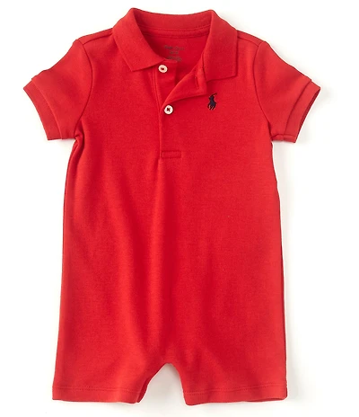 Ralph Lauren Baby Boys Short Sleeve Polo Interlock Shortall