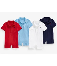 Ralph Lauren Baby Boys Short Sleeve Polo Interlock Shortall
