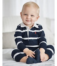 Ralph Lauren Baby Boys Rugby-Stripe Coveralls