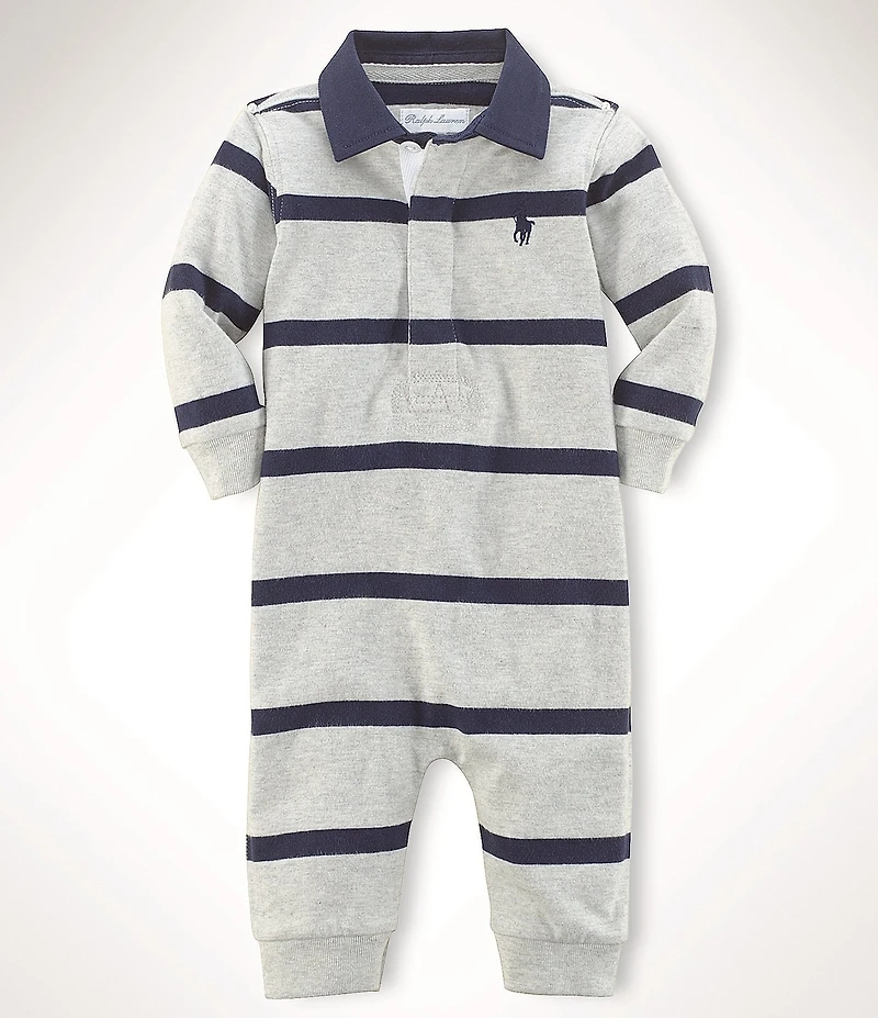 Ralph Lauren Baby Boys Rugby-Stripe Coveralls