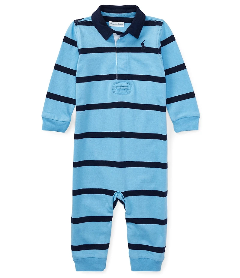 Ralph Lauren Baby Boys Rugby-Stripe Coveralls