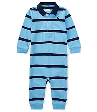 Ralph Lauren Baby Boys Rugby-Stripe Coveralls