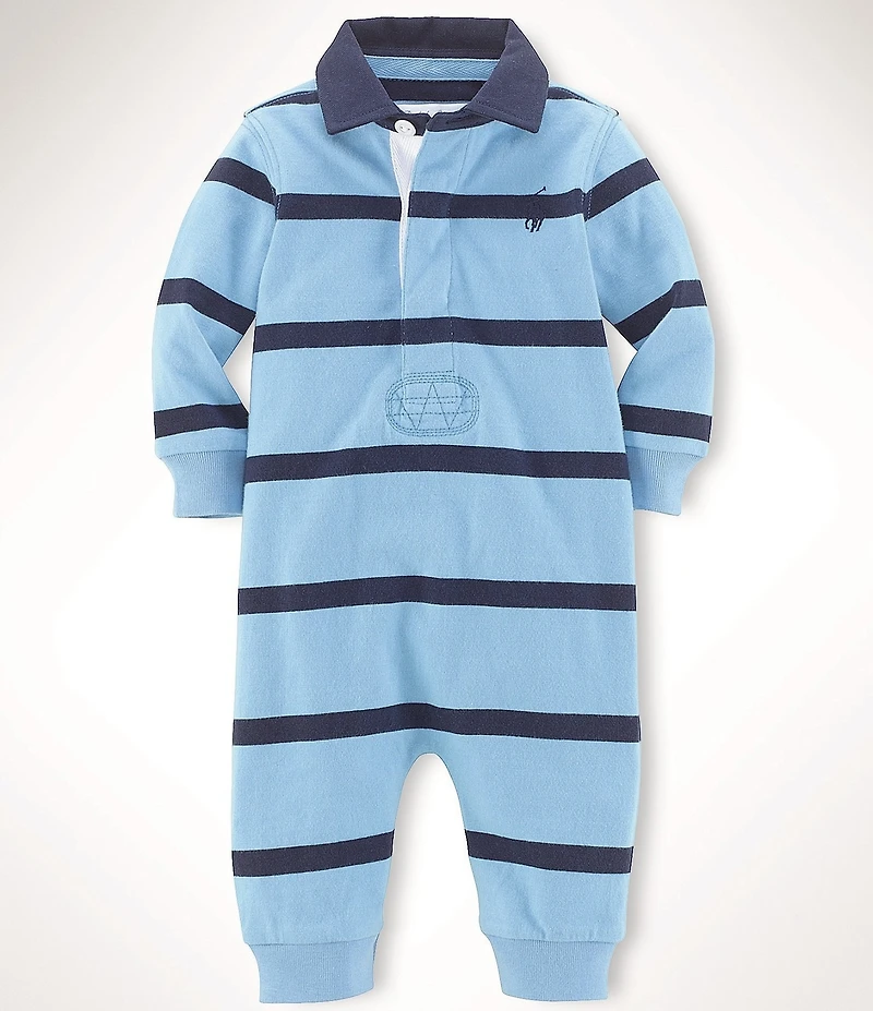 Ralph Lauren Baby Boys Rugby-Stripe Coveralls