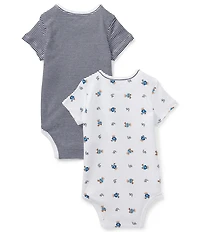 Ralph Lauren Baby Boys Stripe & Bear Printed Short Sleeve Bodysuit 2-Pack