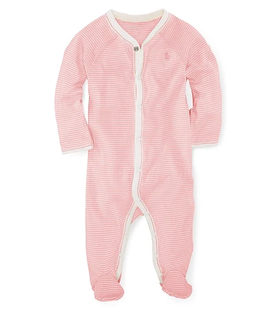 Ralph Lauren Baby Girls Striped Footie Coveralls