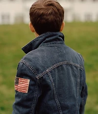 Polo Ralph Lauren Big Boys 8-20 American Flag Patch Denim Trucker Jacket