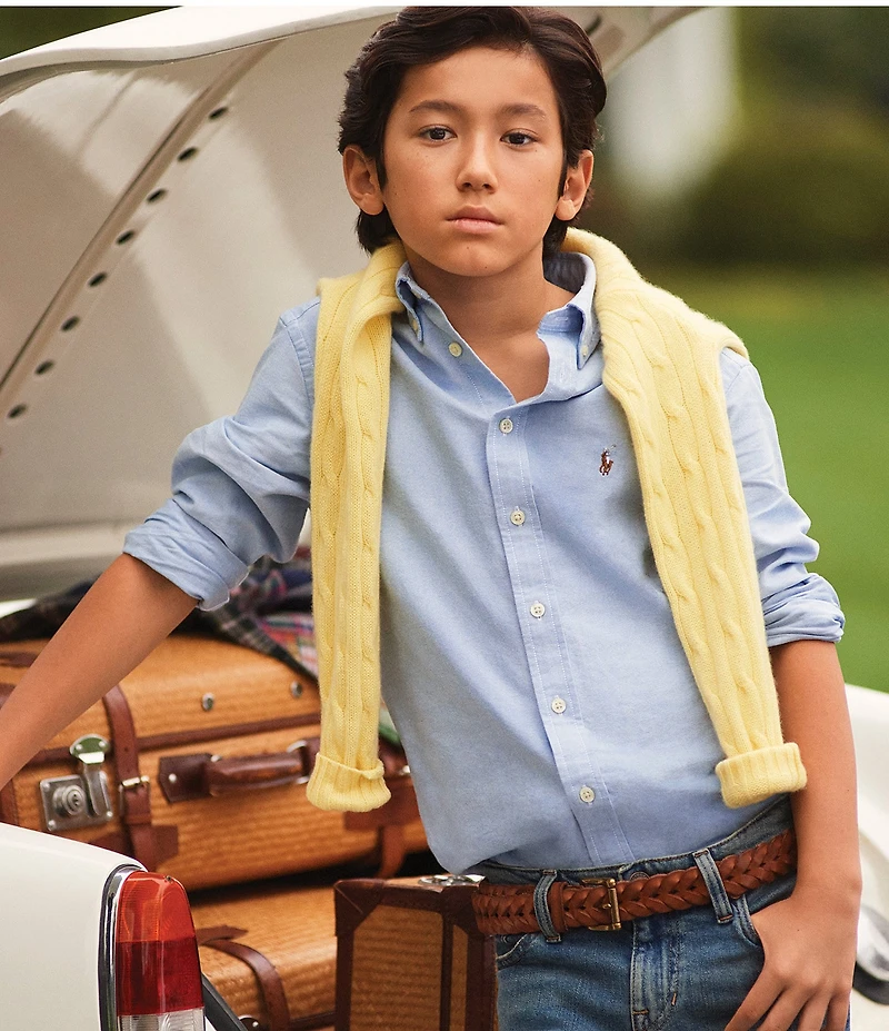 Polo Ralph Lauren Big Boys Solid Long-Sleeve Oxford Shirt