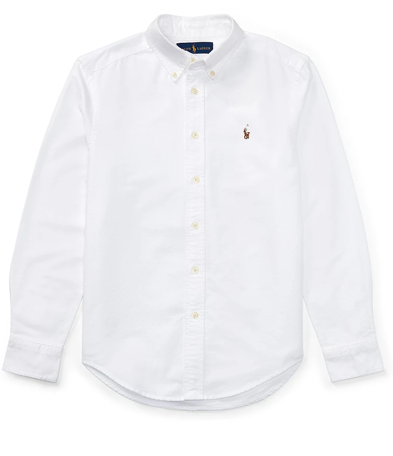 Polo Ralph Lauren Big Boys Solid Long-Sleeve Oxford Shirt