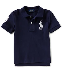 Polo Ralph Lauren Little Boys Short Sleeve Oversized Logo Classic Mesh Polo Shirt