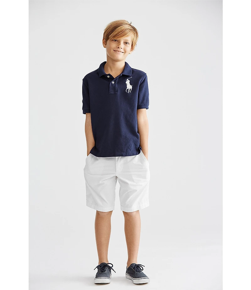 Polo Ralph Lauren Little Boys Short Sleeve Oversized Logo Classic Mesh Polo Shirt