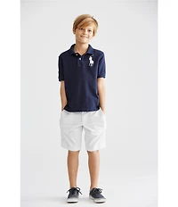 Polo Ralph Lauren Little Boys Short Sleeve Oversized Logo Classic Mesh Polo Shirt