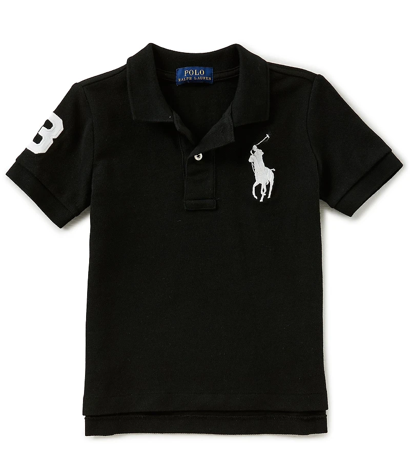 Polo Ralph Lauren Little Boys Short Sleeve Oversized Logo Classic Mesh Polo Shirt