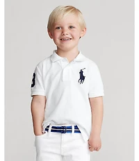 Polo Ralph Lauren Little Boys Short Sleeve Oversized Logo Classic Mesh Polo Shirt