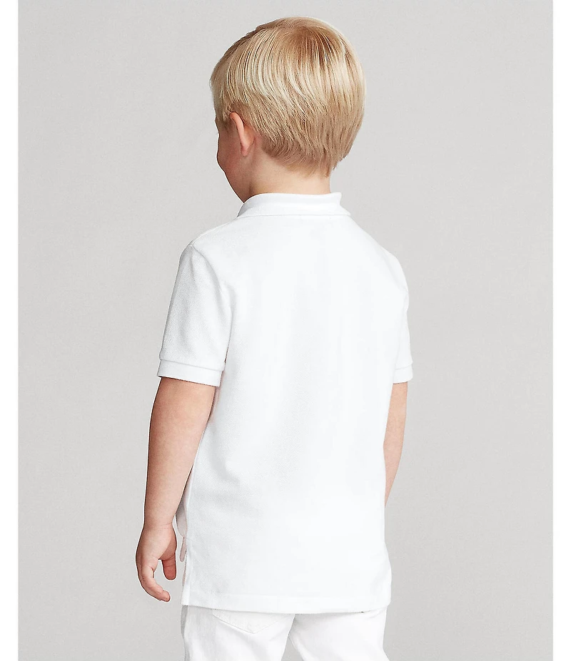 Polo Ralph Lauren Little Boys Short Sleeve Oversized Logo Classic Mesh Polo Shirt