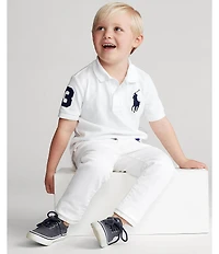 Polo Ralph Lauren Little Boys Short Sleeve Oversized Logo Classic Mesh Polo Shirt