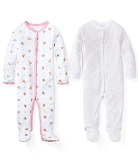 Ralph Lauren Baby Girls Long Sleeves Polo Bear Footie Coverall