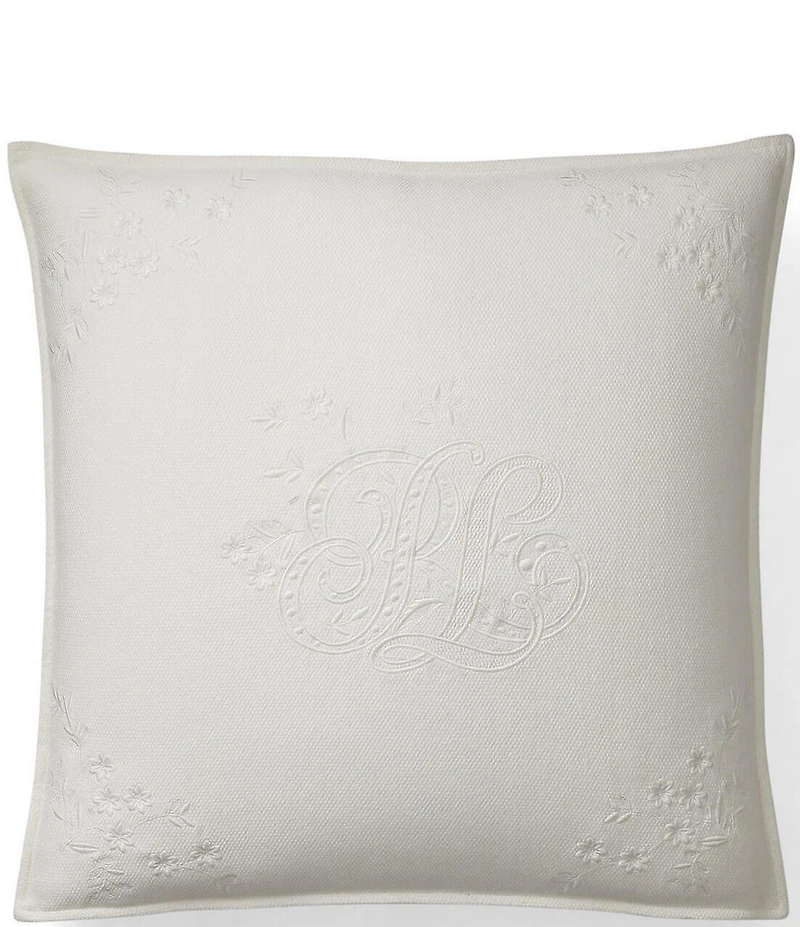 Ralph Lauren Elsie Collection Mia Embroidered Decorative Throw Pillow