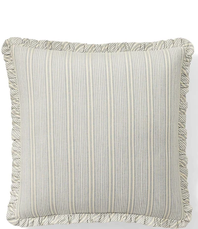 Ralph Lauren Islabella Woven Striped Ruffled Throw Square Pillow