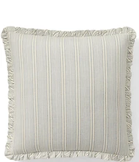 Ralph Lauren Islabella Woven Striped Ruffled Throw Square Pillow