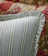 Ralph Lauren Islabella Woven Striped Ruffled Throw Square Pillow