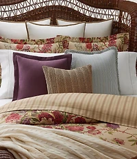 Ralph Lauren Islabella Woven Striped Ruffled Throw Square Pillow