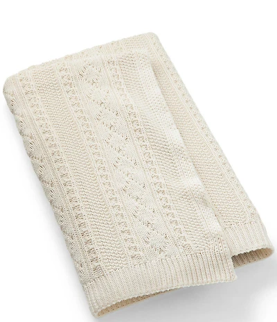Ralph Lauren Kathryn Collection Dolly Soft Cotton Yarn Throw Blanket