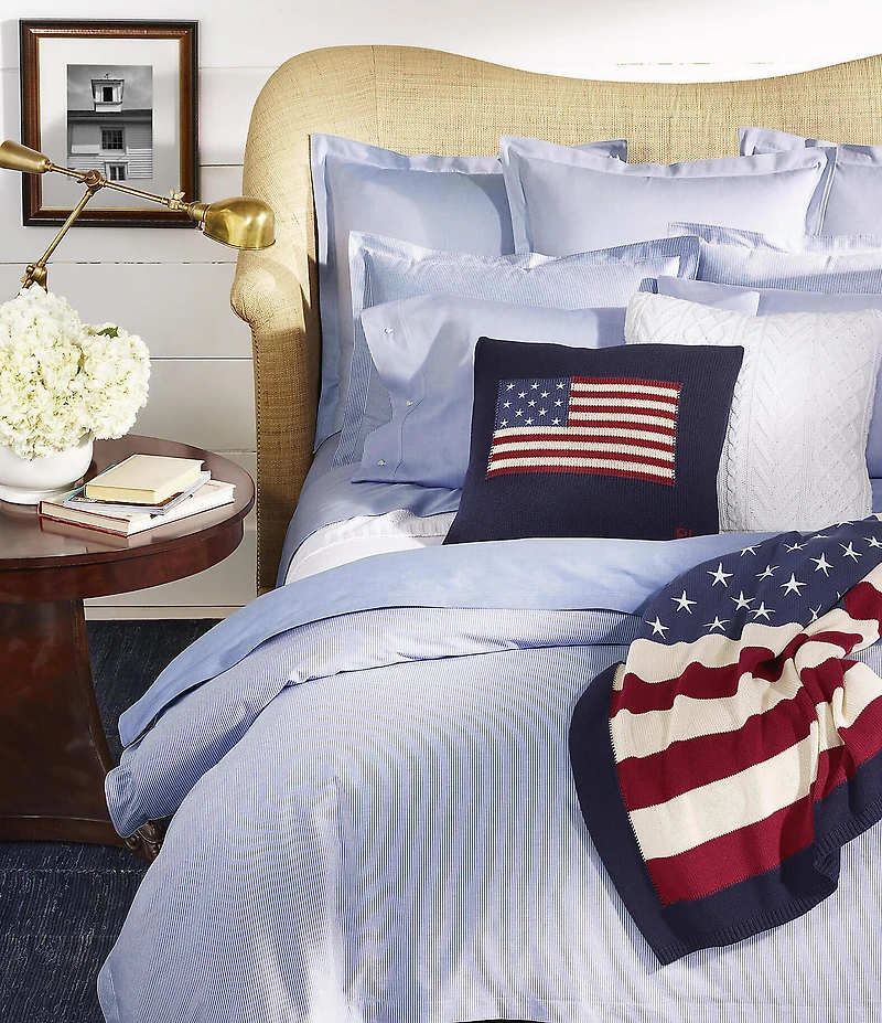 Ralph Lauren Knit American Flag Throw Pillow