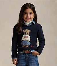 Polo Ralph Lauren Little Girls Polo Bear Flag Sweater