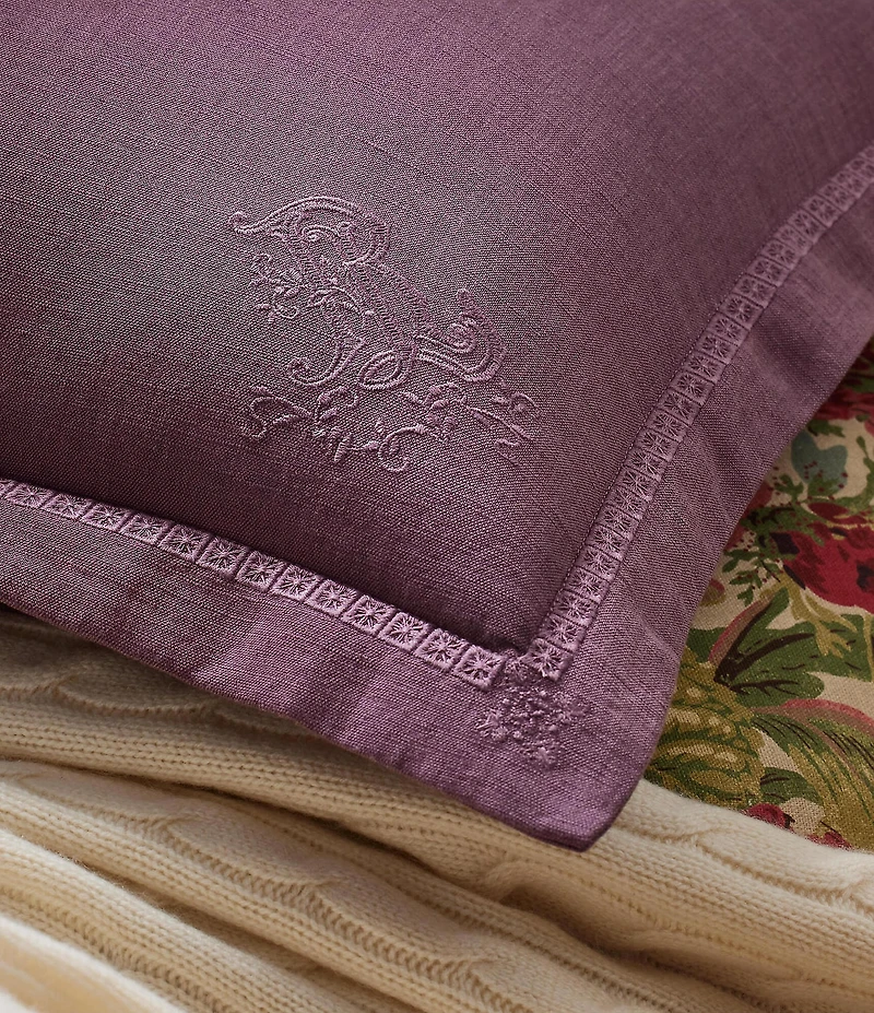Ralph Lauren Martha Embroidered Square Throw Pillow