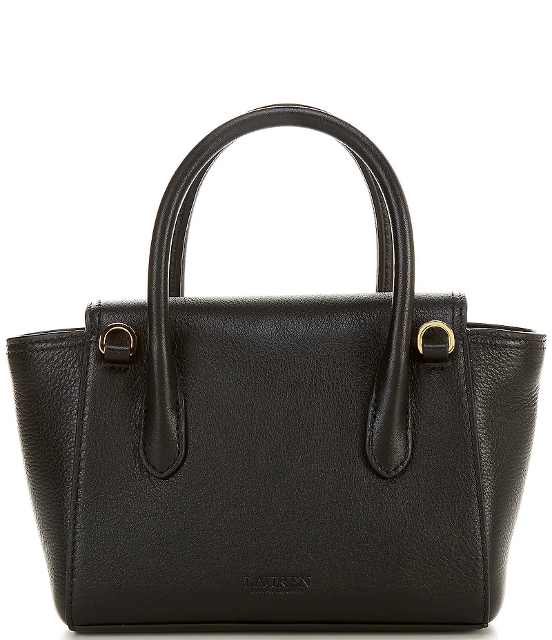 Lauren Ralph Lauren Tanner Small Pebbled Leather Padlock Satchel Bag