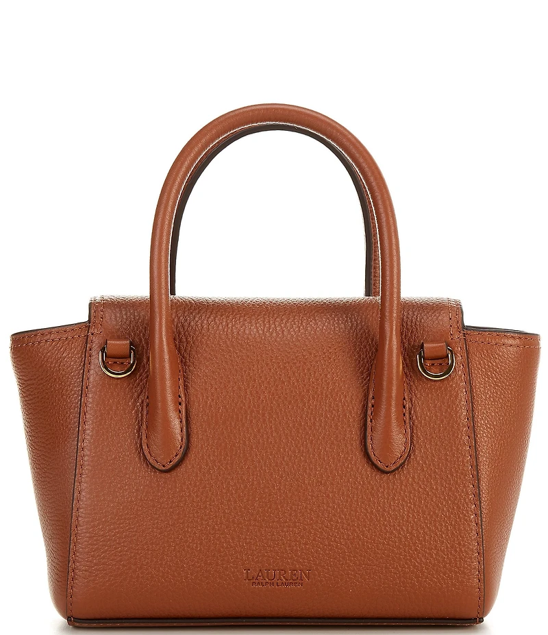 Lauren Ralph Lauren Tanner Small Pebbled Leather Padlock Satchel Bag