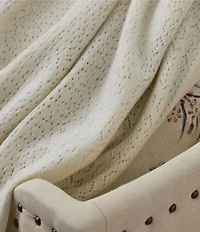 Ralph Lauren Shields Lambswool Pointelle Knit Throw