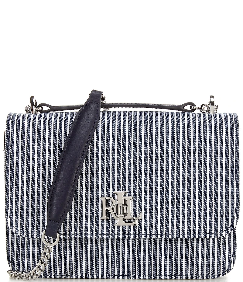 Lauren Ralph Lauren Sophee Medium Striped Canvas Shoulder Bag