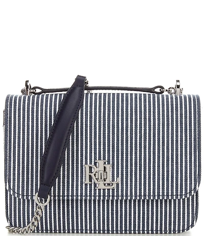 Lauren Ralph Lauren Sophee Medium Striped Canvas Shoulder Bag