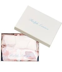 Ralph Lauren Baby Girls Cotton Toile Print Footie, Bodysuit, & Hat 3-Piece Set
