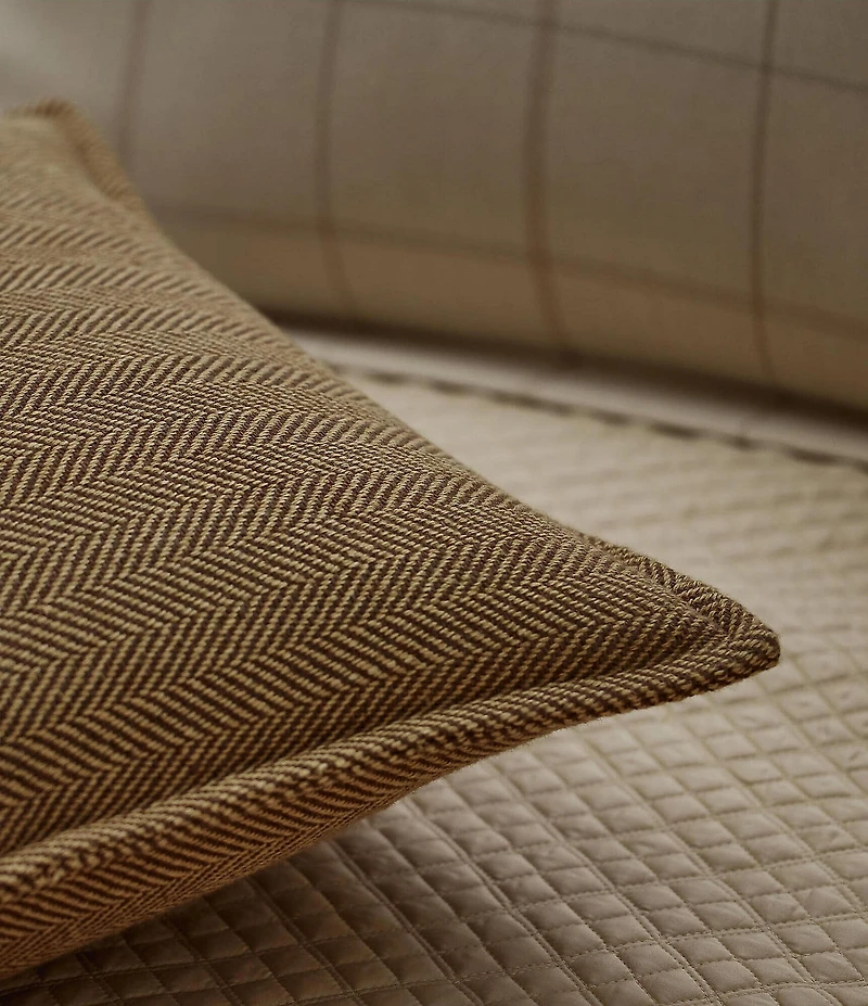 Ralph Lauren Tyler Collection Olson Herringbone Pattern Throw Square Pillow