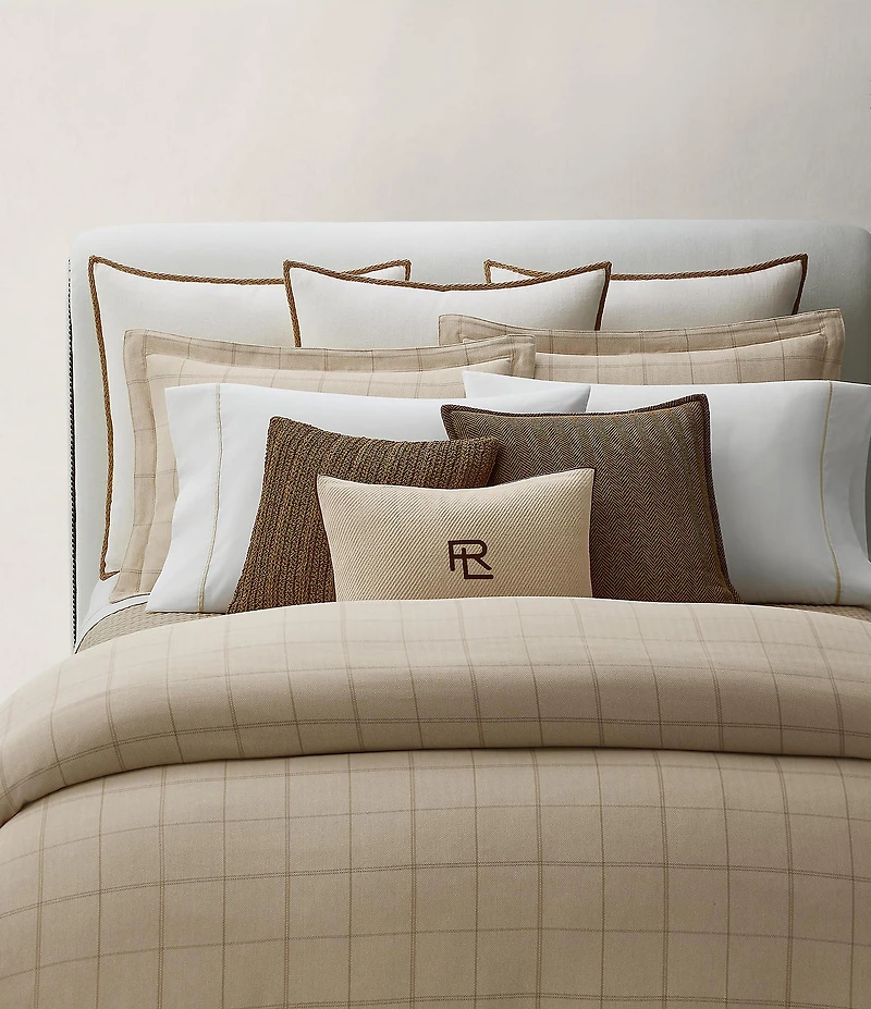 Ralph Lauren Tyler Collection Windowpane Pattern Duvet Cover