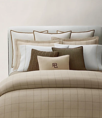 Ralph Lauren Tyler Collection Windowpane Pattern Duvet Cover