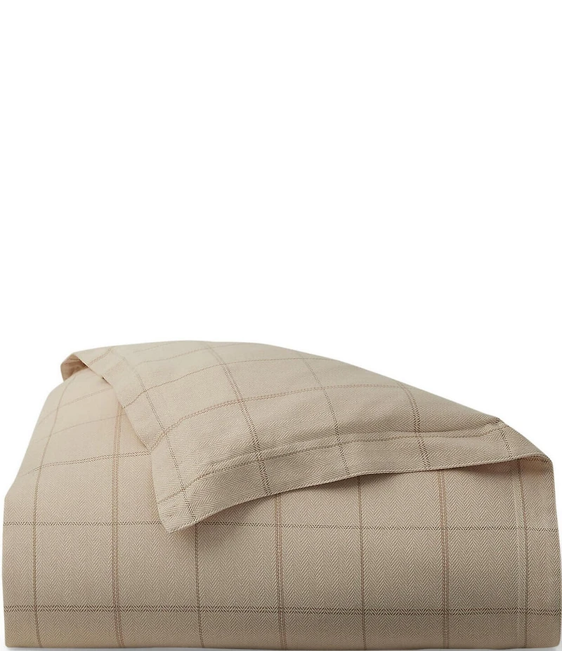 Ralph Lauren Tyler Collection Windowpane Pattern Duvet Cover
