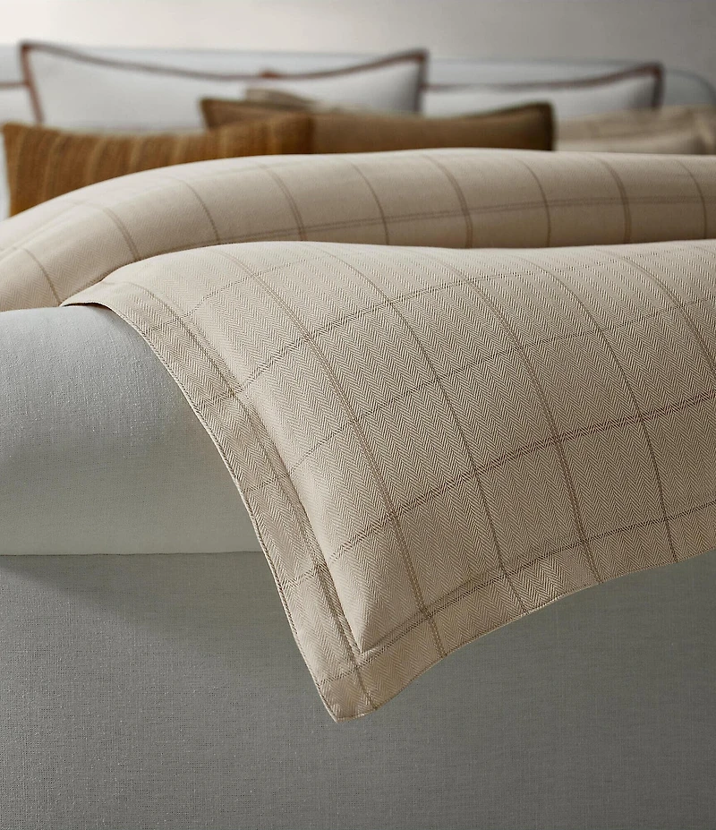 Ralph Lauren Tyler Collection Windowpane Pattern Duvet Cover