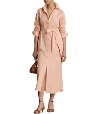 Ralph Ralph Lauren Stripe Point Collar Long Sleeve Shirt Dress