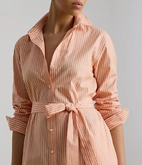 Ralph Ralph Lauren Stripe Point Collar Long Sleeve Shirt Dress