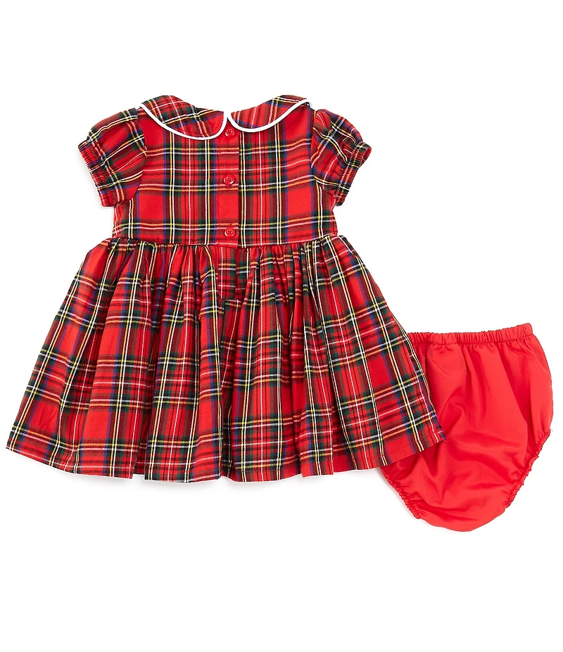 Rare Editions Baby Girls Puffed Sleeve Plaid Fit & Flare Dress