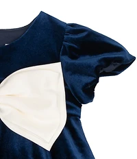 Rare Editions Baby Girls Cap-Sleeve Bubble-Hem Velvet Dress