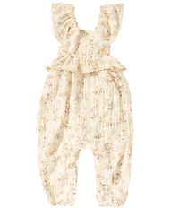 Rare Editions Baby Girls Floral-Printed Gauze Coverall