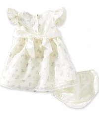 Rare Editions Baby Girls Flutter Sleeve Rose Embroidered Organza Fit-And-Flare Dress