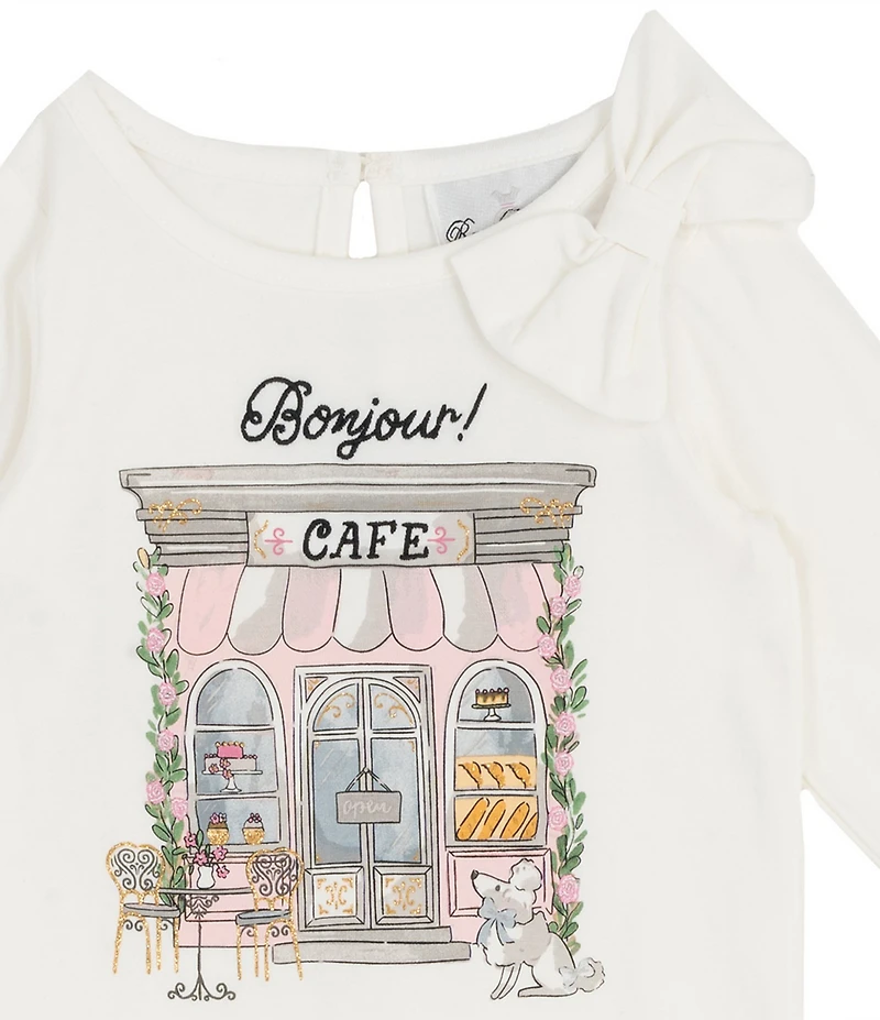 Rare Editions Baby Girls Long-Sleeve Bonjour Knit Bodysuit & Tutu-Skirted Leggings Set