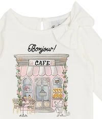 Rare Editions Baby Girls Long-Sleeve Bonjour Knit Bodysuit & Tutu-Skirted Leggings Set