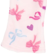 Rare Editions Baby Girls Long-Sleeve Bow/Heart-Printed Velour Sweatshirt & Matching Flared-Leg Velour Leggings Set