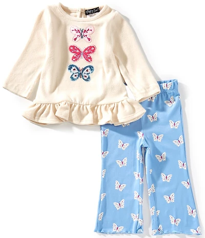Rare Editions Baby Girls Long-Sleeve Butterfly-Appliqued Tunic Top & Butterfly-Printed Leggings Set